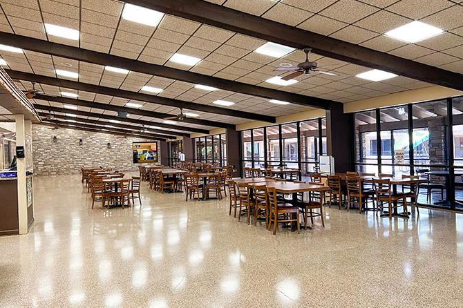 View of the Matthews Student Center SUB Student Union Building Cafeteria, Building E